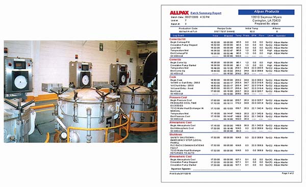 Vertical Retorts with Retrofitted Controls and Automated Production Report